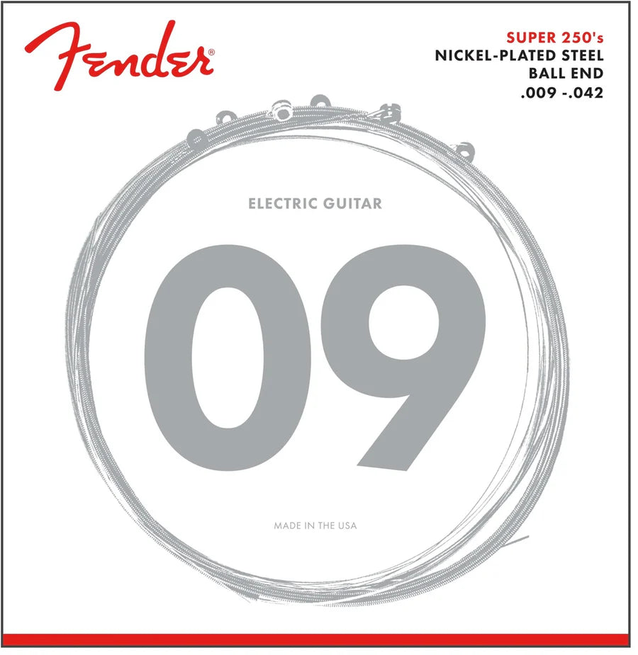 FENDER Super 250'S Nickel-Plated Steel Electric Guitar Strings - 9-42 Gauge