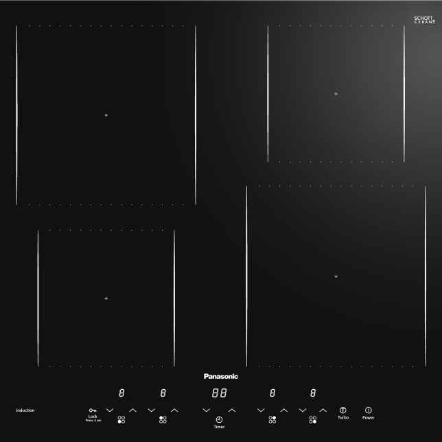 Panasonic Induction Cooktop Touch Panel Black - KY-W648CLJPQ