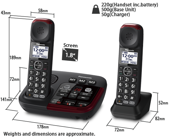 Panasonic amplified Telephone KX-TGM422AZB 2 handset