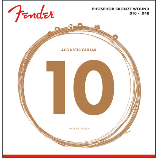 FENDER Phosphor Bronze Acoustic Guitar Strings - 10-48 Gauge
